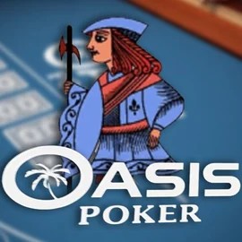 Oasis Poker slot logo by Nucleus Gaming at WinLion Casino