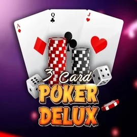 Three Card Poker Delux online game logo by Urgent Games on winlioncasinoo.ca